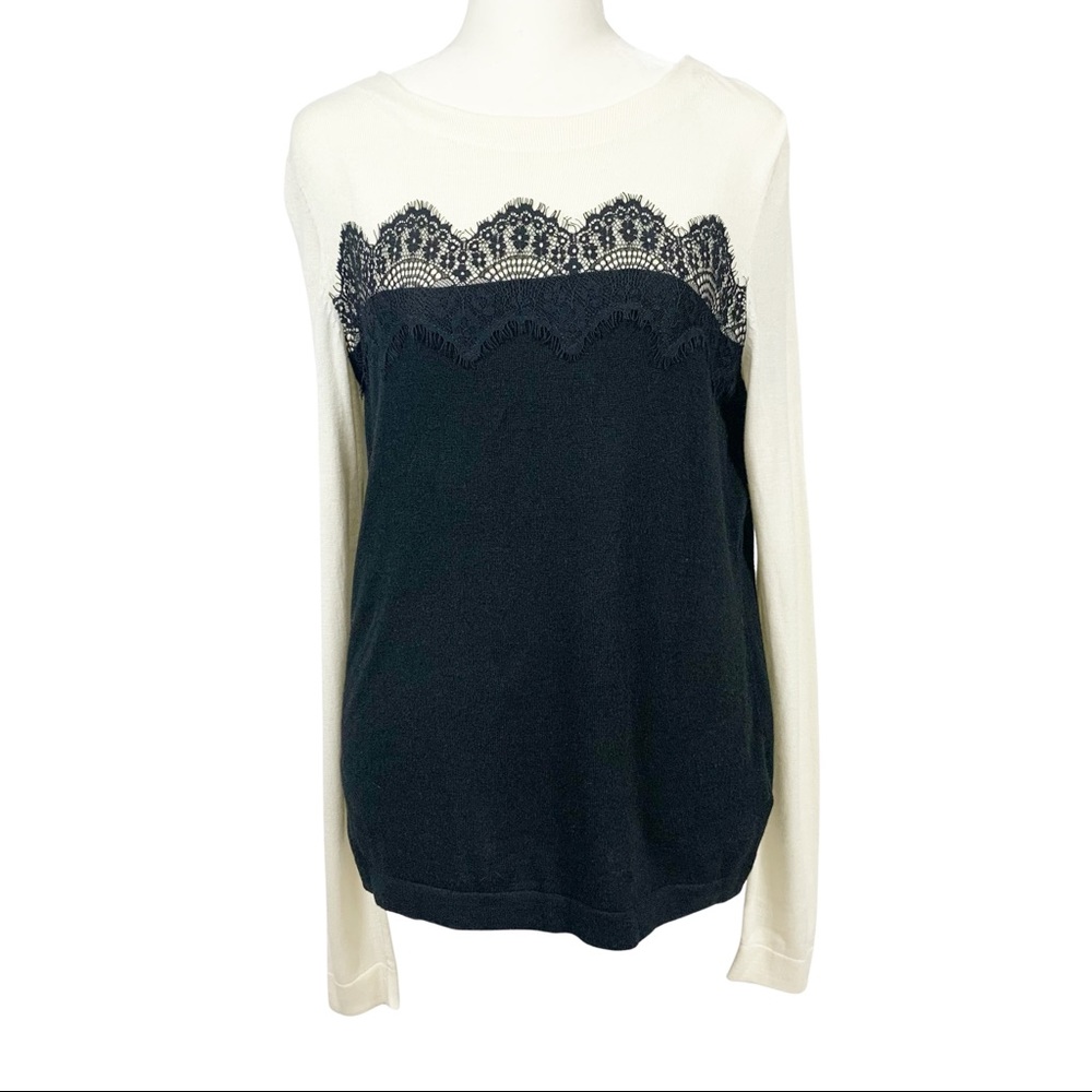 NWT Talbots Lace Black & White Sweater S
